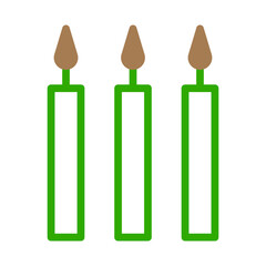 Illustration of Green Candles Festive Design