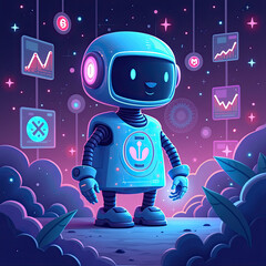 Cute Robot, Finance, Tech, AI, Stock Market - AI/Robotics