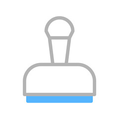 Stamp Icon Graphic, Blue and Gray, Vector Image