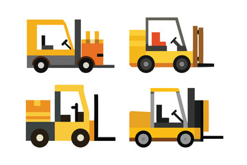 Forklift truck vector on white background