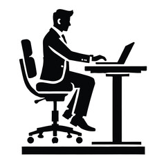 Professional Remote Worker Silhouette