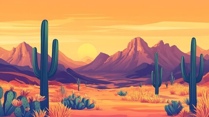 Majestic Desert Sunset: Arizona's Breathtaking Landscape