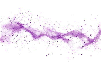 Purple digital art showcasing connected nodes and lines isolated on transparent background