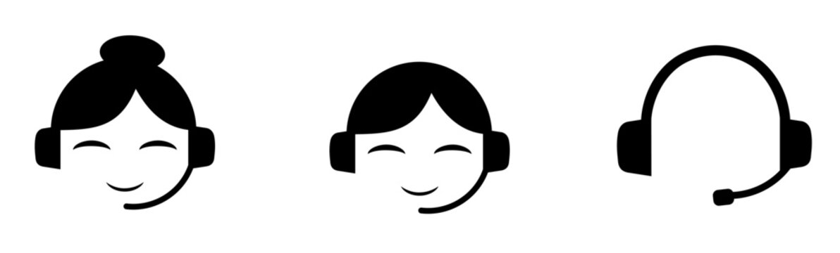 costumer service icon set, icon, icons, sign, symbol, avatar black hotline call, costumer care 