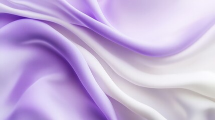 Obraz premium Elegant light purple and white flowing fabric background with soft draping waves