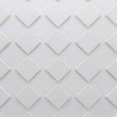 Obraz premium A grid of white, diamond-shaped tiles with a raised, 3D effect on a light gray background, creating a minimalist, modern pattern.