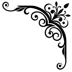 Decorative Line Symmetric Ornamental Border Design Floral Motif Abstract Flourish Filigree Elements