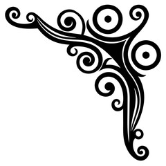 Decorative Line Symmetric Ornamental Border Design Floral Motif Abstract Flourish Filigree Elements