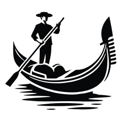 Venetian Gondola Silhouette