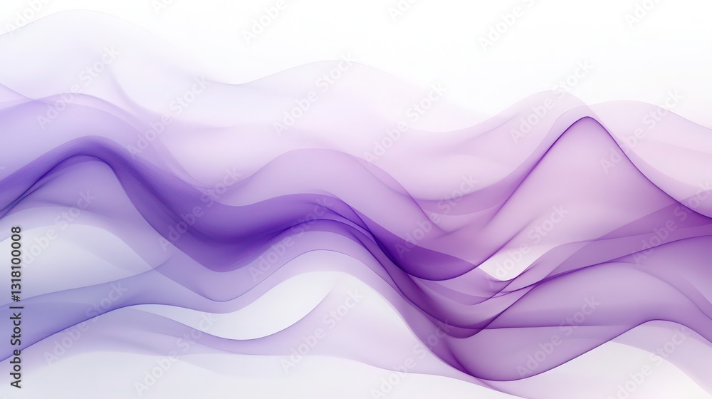 Poster delicate violet waves with ethereal translucent effect, perfect backdrop