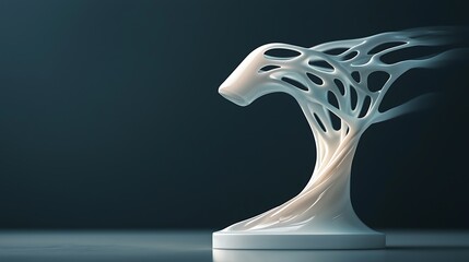 Dynamic sculpture design art studio 3d model minimalist environment close-up view abstract concept