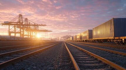 Sunset port rail transport containers