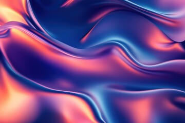 Fototapeta premium Colorful Abstract Fabric Texture with Fluid Waves and Light Reflection in Blue and Magenta Tones