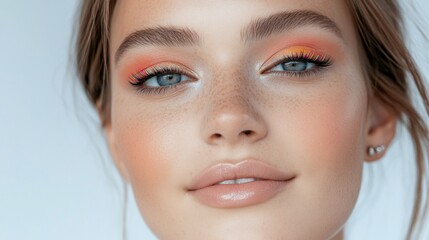 Young woman makeup close-up, beauty, perfect skin, studio, beauty portrait