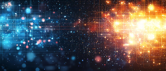 Obraz premium Dynamic data visualization digital space abstract background colorful environment immersive perspective