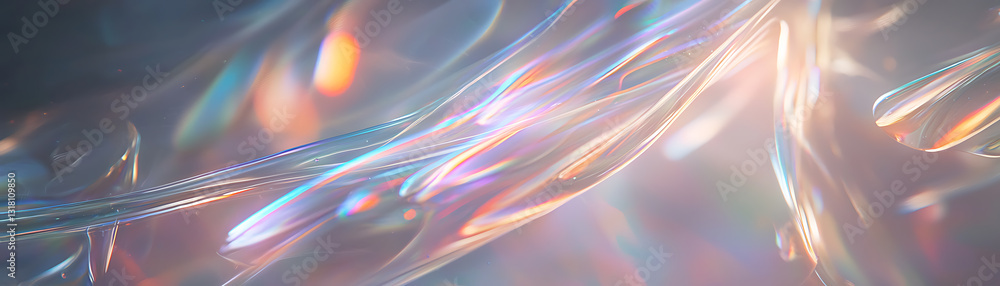 Poster dynamic abstract fluid motion digital art colorful light reflections creative space close-up view vi