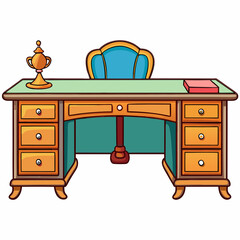 executive desk on white