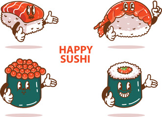 kawaii susi illustration vector cute food