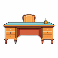 Fototapeta premium executive desk on white