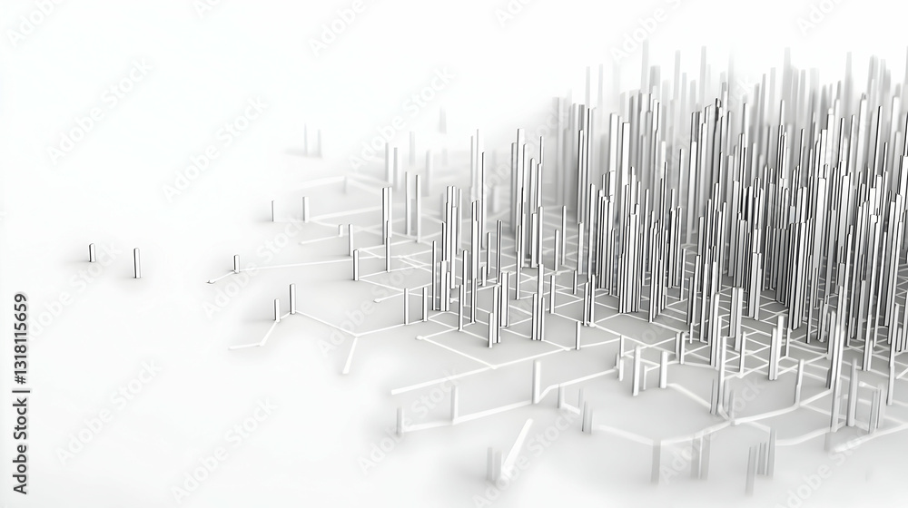 Poster abstract geometric white design featuring 3d structure with modern minimalist lines and pattern agai