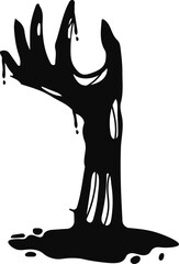 Spooky Halloween Zombie Hand. Flat Vector Illustration.