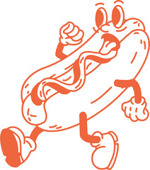 mascot hotdog illustration vector menu design 