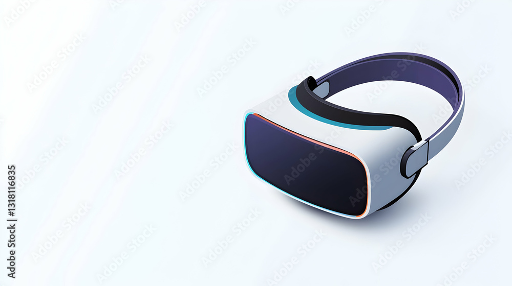 Poster white pixelated vr headset on a white background with subtle light and shadow