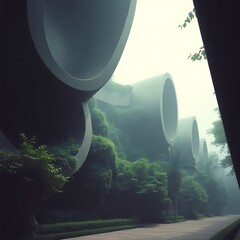 A sculptural modern building 