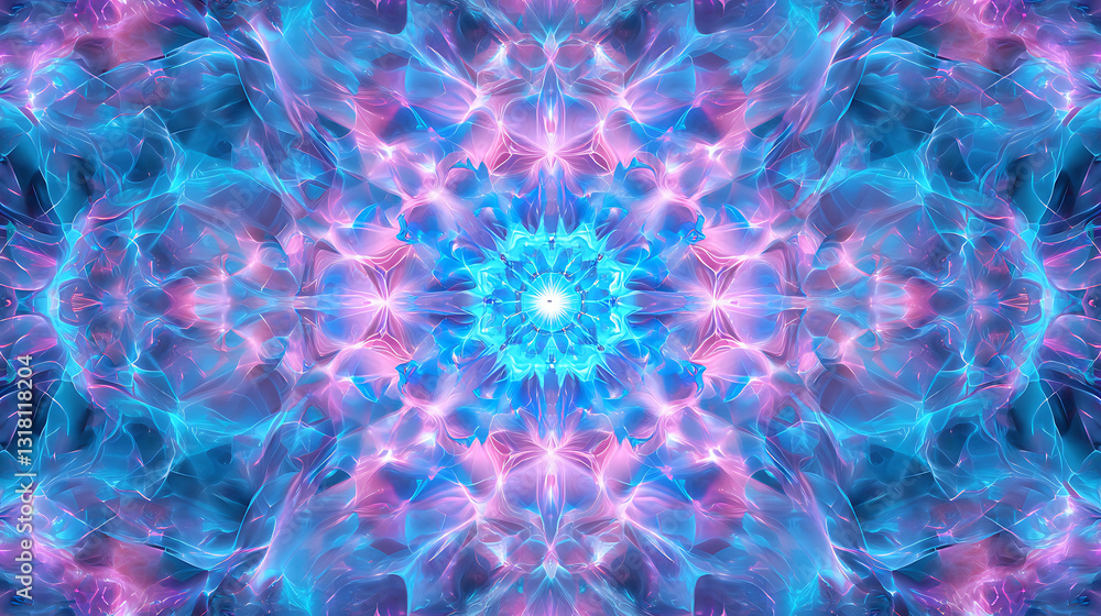 Poster vibrant kaleidoscope patterns digital art abstract visuals colorful environment fractal viewpoint cr