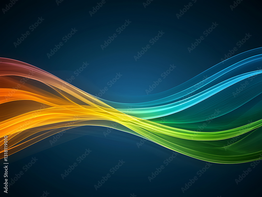 Aufkleber dynamic color waves flowing across a dark background abstract artwork digital environment vibrant de