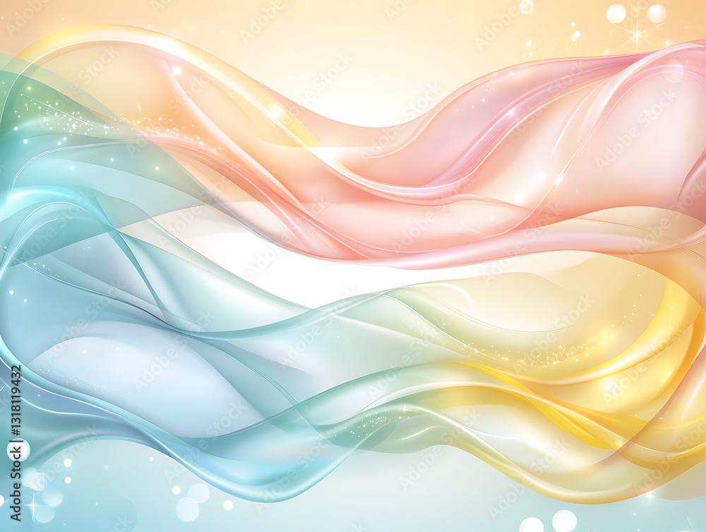 Poster flowing colorful waves abstract art digital design smooth background bright environment artistic vie