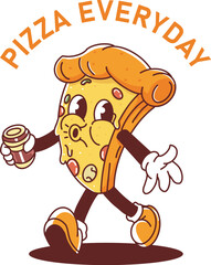 mascot pizza illustration vector design