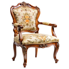 Elegant Antique Chair Isolated on White Background
