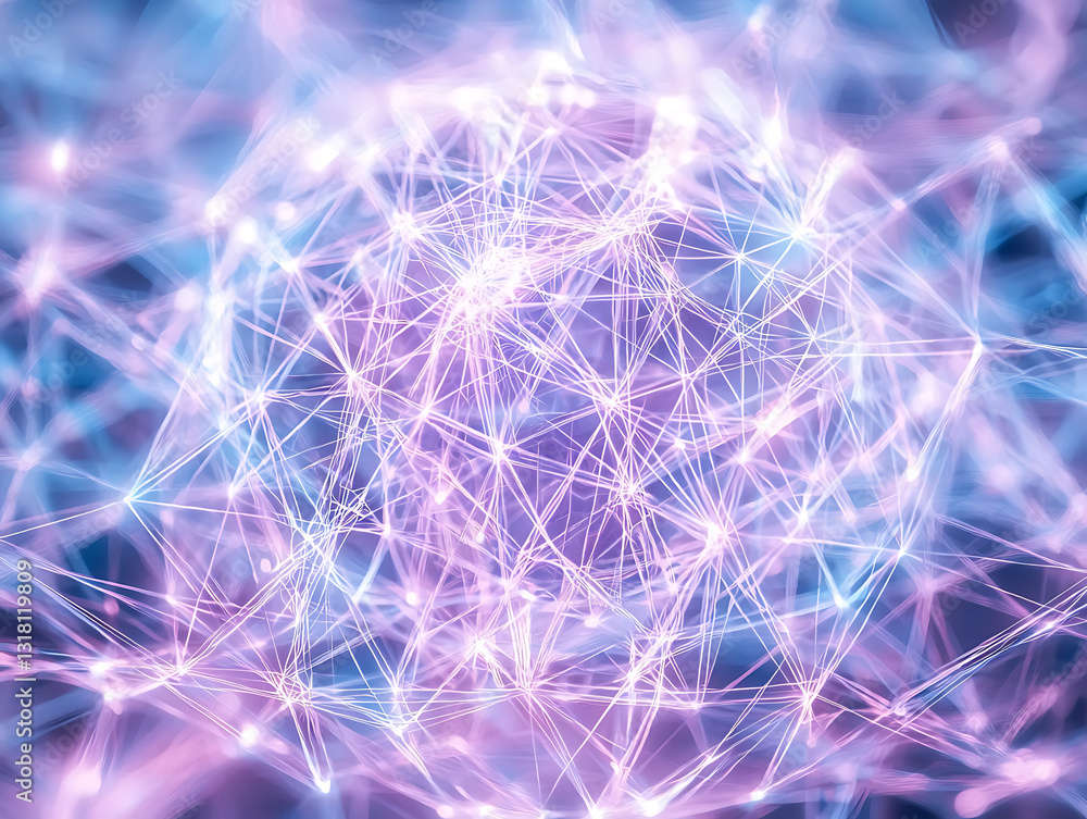 Poster exploring digital connectivity abstract network visualization virtual space infographic high-tech en