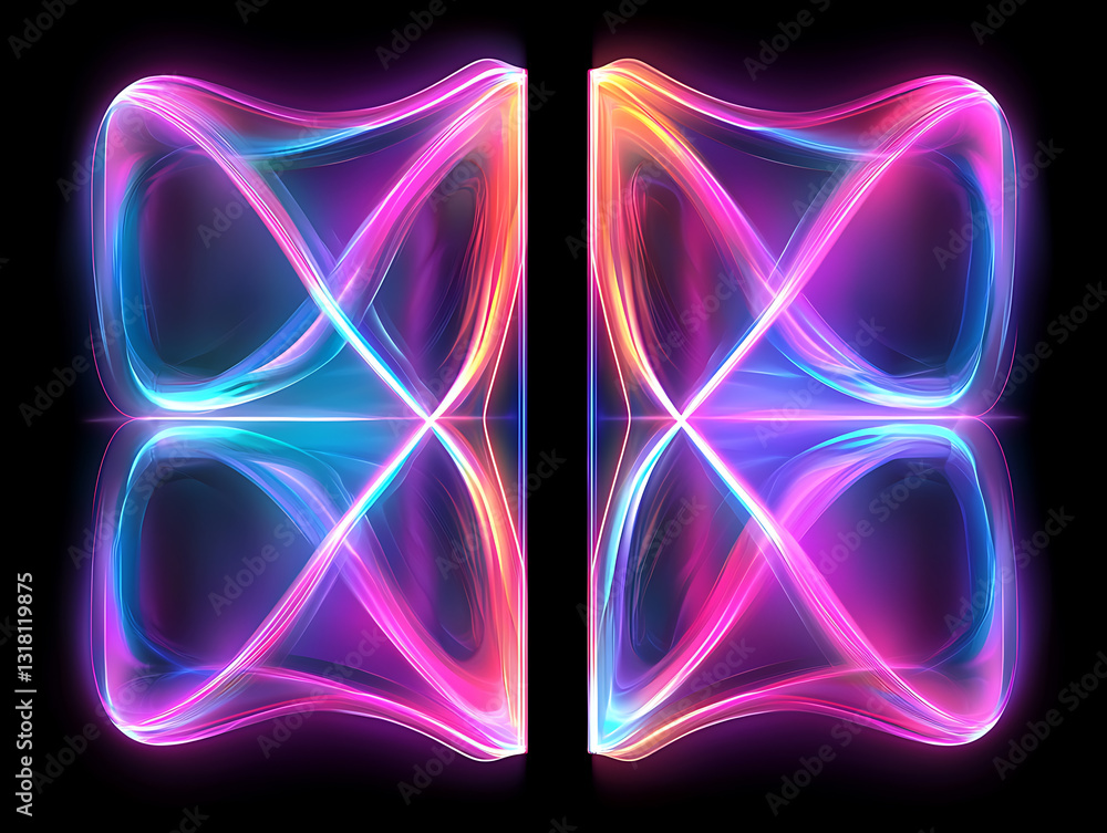 Poster dynamic light patterns dance across a dark background abstract art digital design modern aesthetics