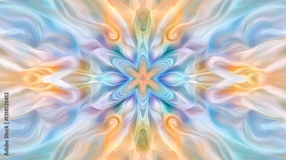 Poster colorful abstract design digital art fluid patterns bright atmosphere symmetrical view creative expr