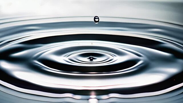 水滴が水面の落ちた瞬間の波紋とモノクロ4