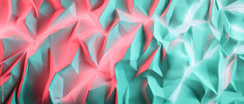 Poster dynamic geometric design exploration abstract art digital creation vibrant colors close-up view mode
