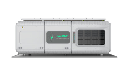 Fototapeta premium Energy storage system or battery container unit isolated