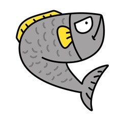 cartoon fish on white background