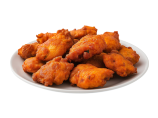 Pakora on white plate serving isolated on a white background