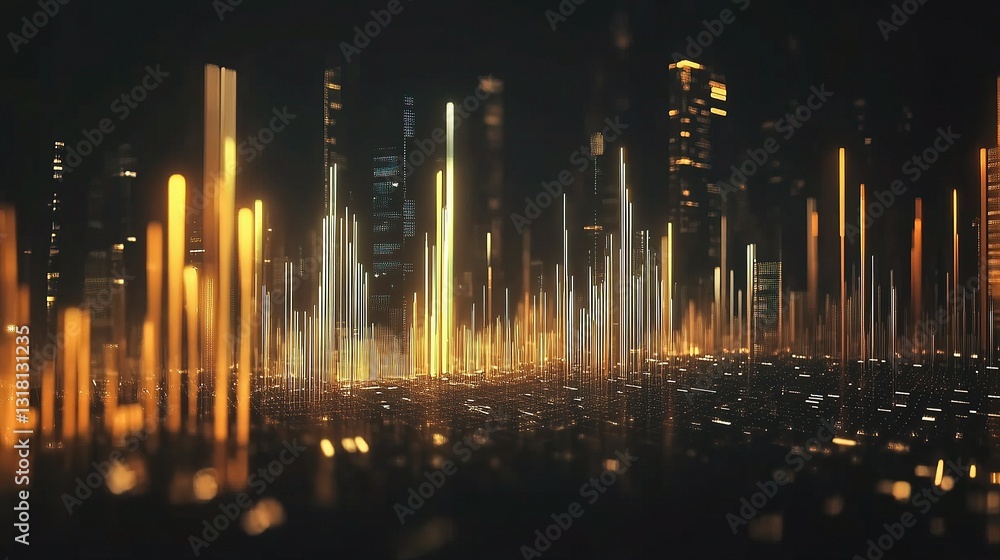 Poster abstract business data visualization with bar chart elements