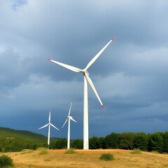 Fototapeta premium Green wind energy offering viable solutions, Viable, Green, Wind