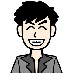 art happy man smiling cartoon character