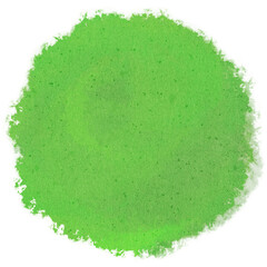 Green Natural Nature Circle Splash Watercolor Brushstroke with Paper Texture
