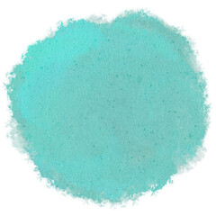 Turquoise Green Circle Splash Watercolor Brushstroke with Paper Texture