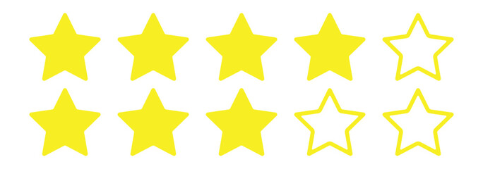 simple star rating icon isolated on transparent background. 
