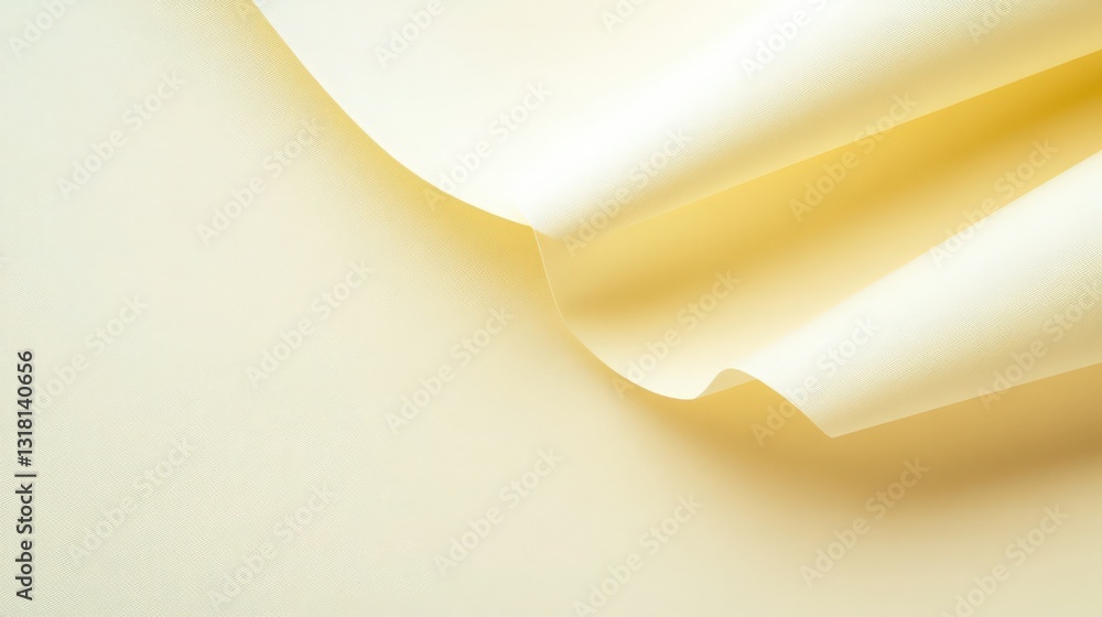 Poster cream paper waves creating gentle curves in an arrangement of layered sheets