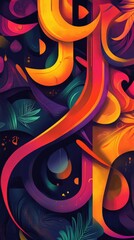 Abstract graphic shapes and colors form a beautiful artistic image