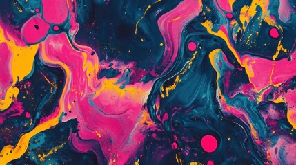 Abstract swirling paint texture, vibrant pink, yellow, and blue, background design, website graphic